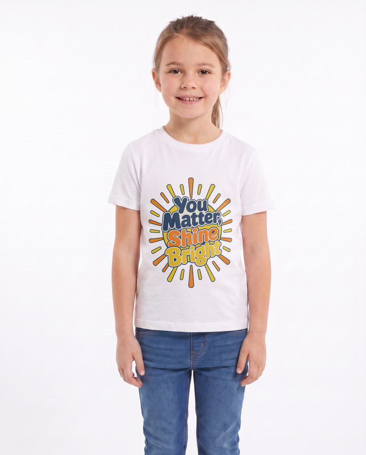 You Matter, Shine Bright White T-Shirt mockup 1