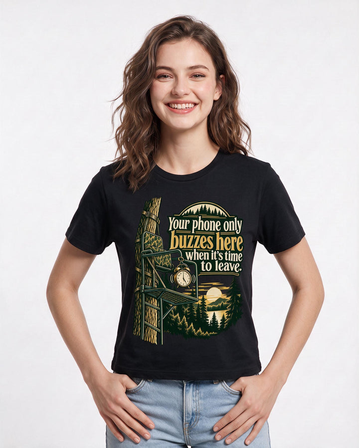 Hunting Black T-Shirt for Women – Everyday Expression Graphic Tee product image 1