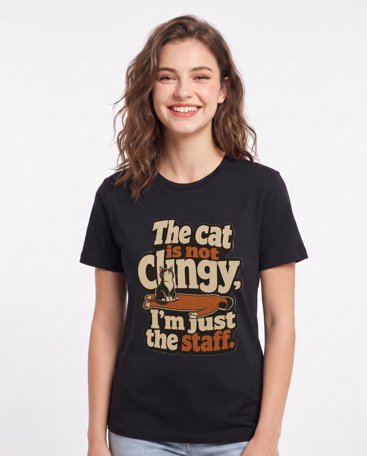 Cat Lover Black T-Shirt for Women – Everyday Expression Graphic Tee product image 3