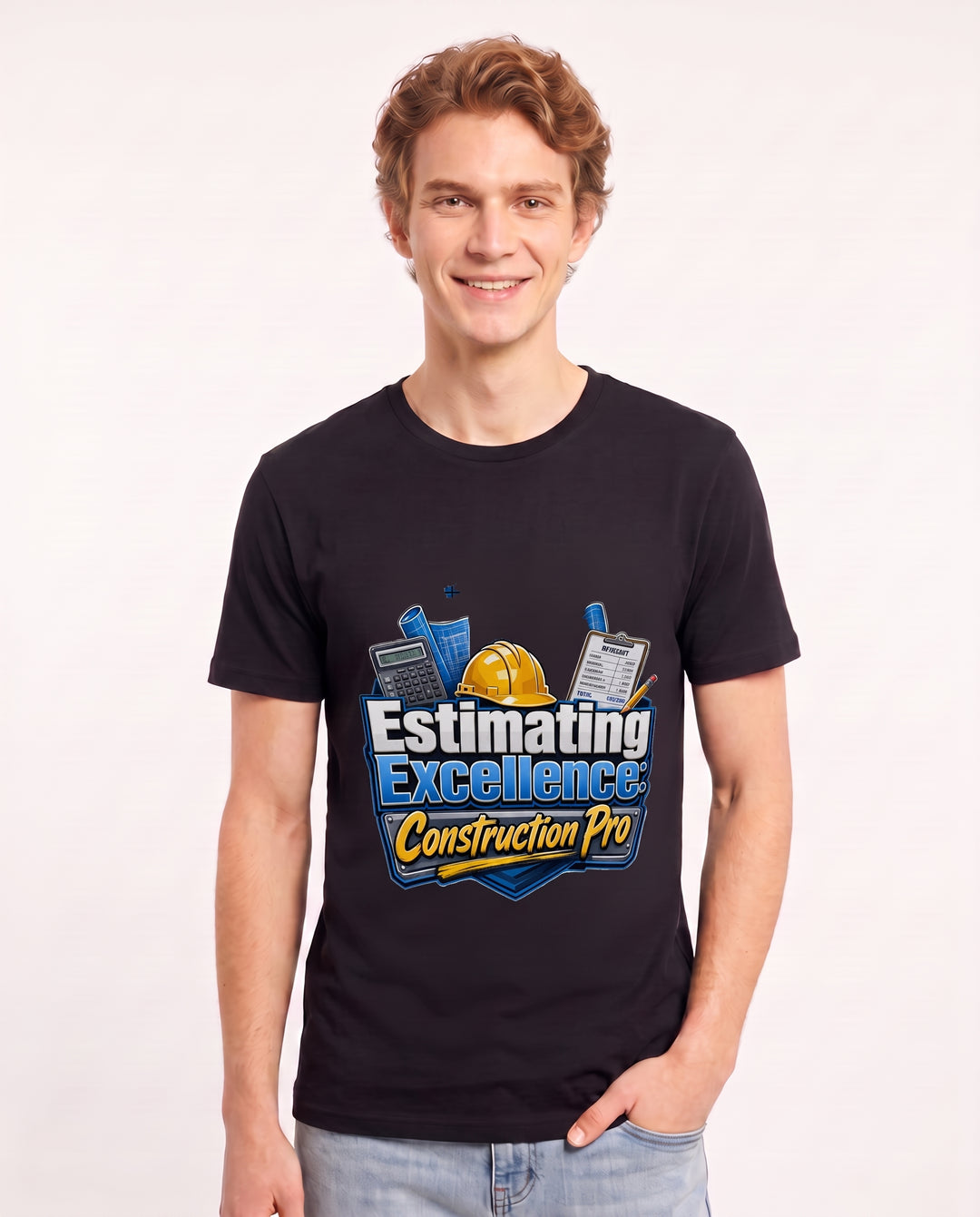 Estimating Excellence: Construction Pro Men's Black T-Shirt product image 1