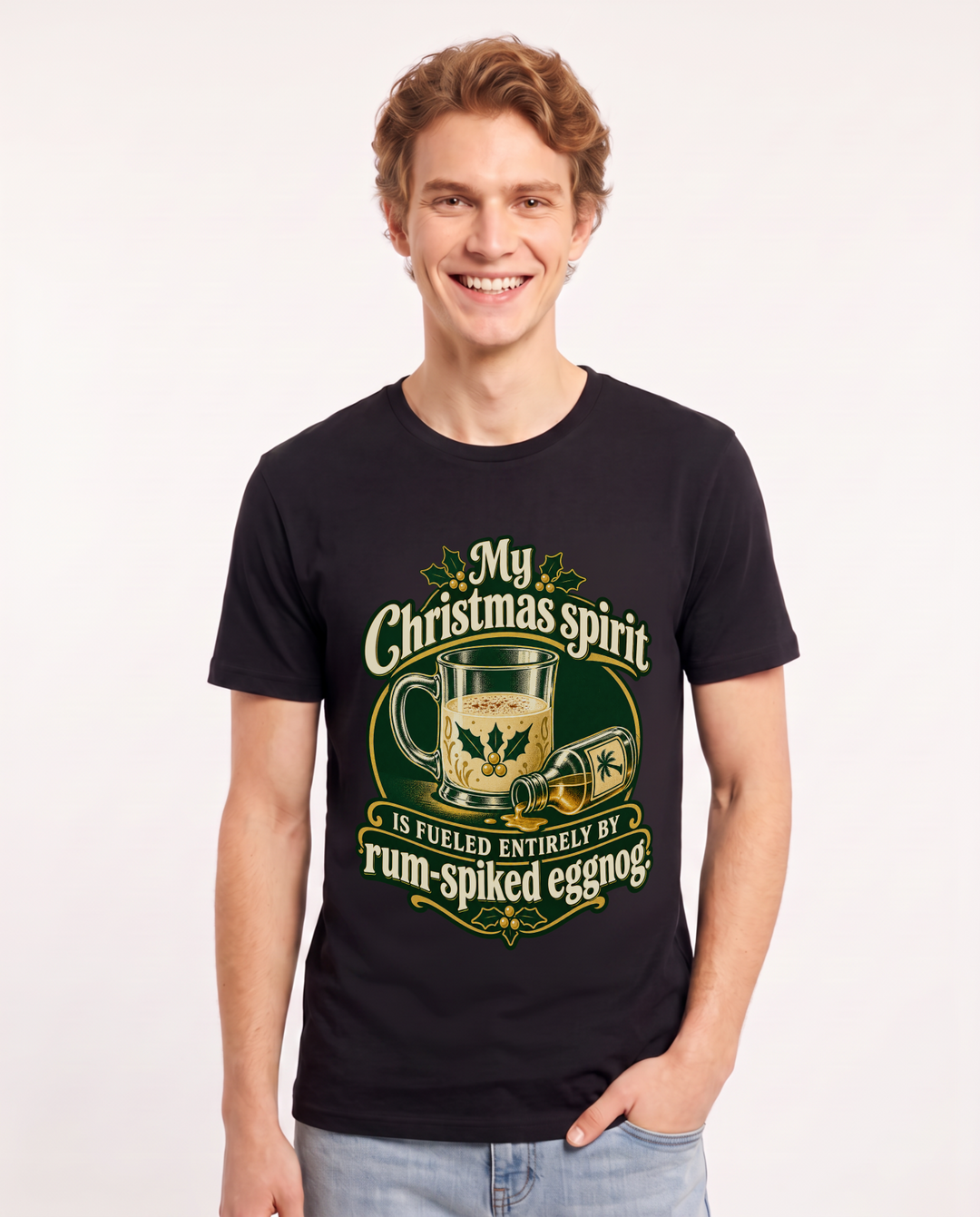 Christmas Black T-Shirt for Men – Holiday Theme Graphic Tee product image 3