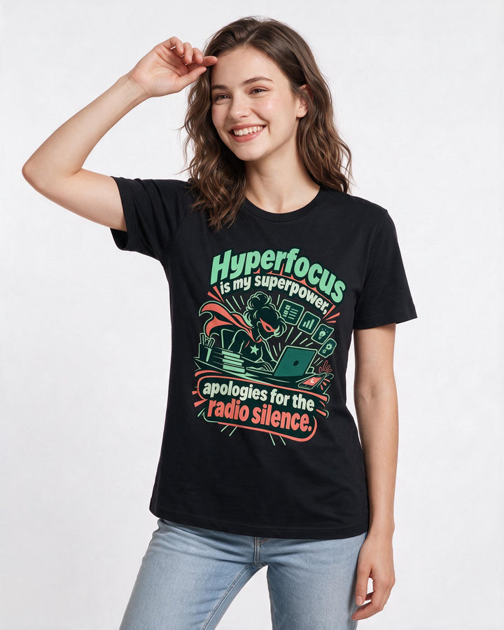 Neurodiversity Black T-Shirt for Women – Everyday Expression Graphic Tee product image 1