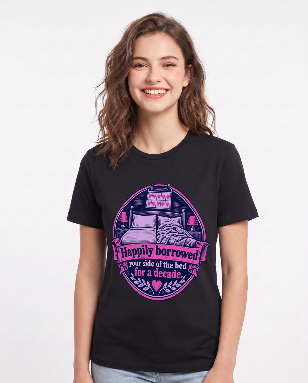 Couples Black T-Shirt for Women – Everyday Expression Graphic Tee product image 3