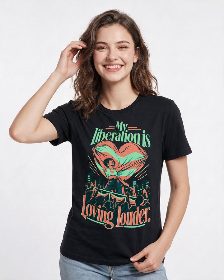 Pride Black T-Shirt for Women – Everyday Expression Graphic Tee product image 1