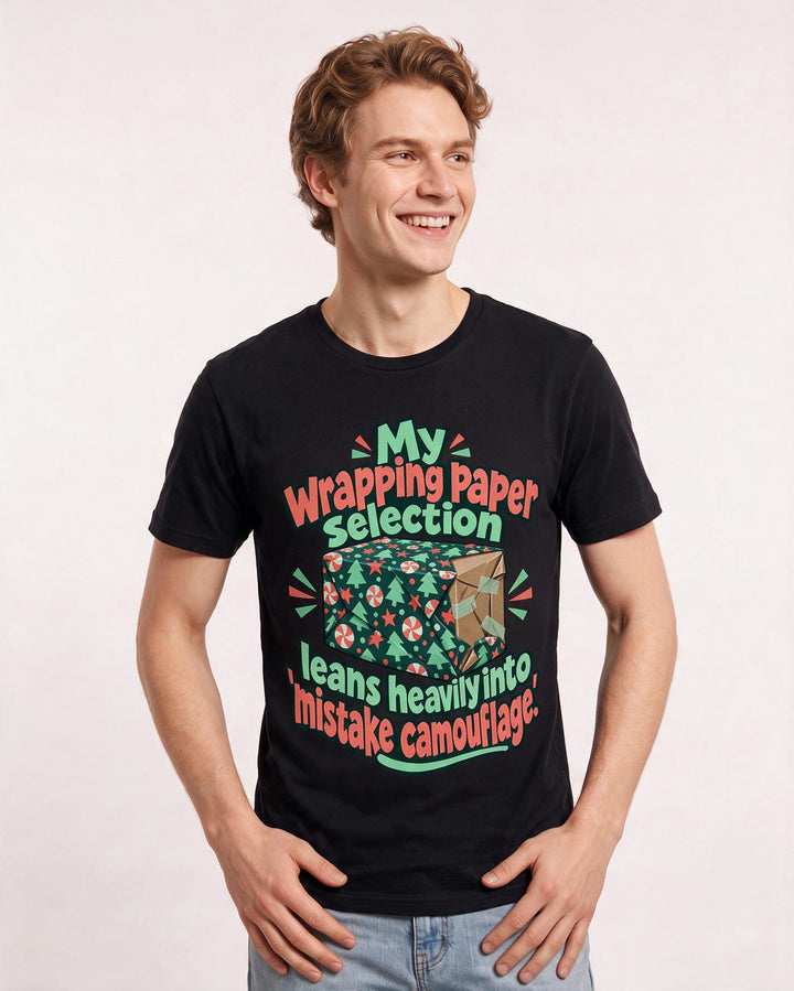 Christmas Black T-Shirt for Men – Holiday Theme Graphic Tee product image 1