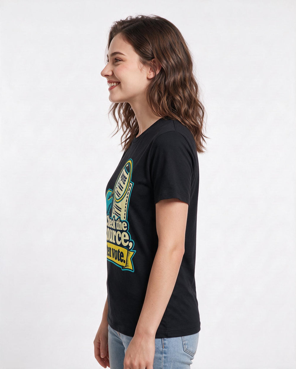 Political Statement Black T-Shirt for Women – Everyday Expression Graphic Tee product image 2