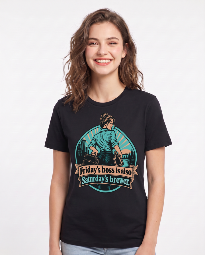 Beer Black T-Shirt for Women – Everyday Expression Graphic Tee product image 3