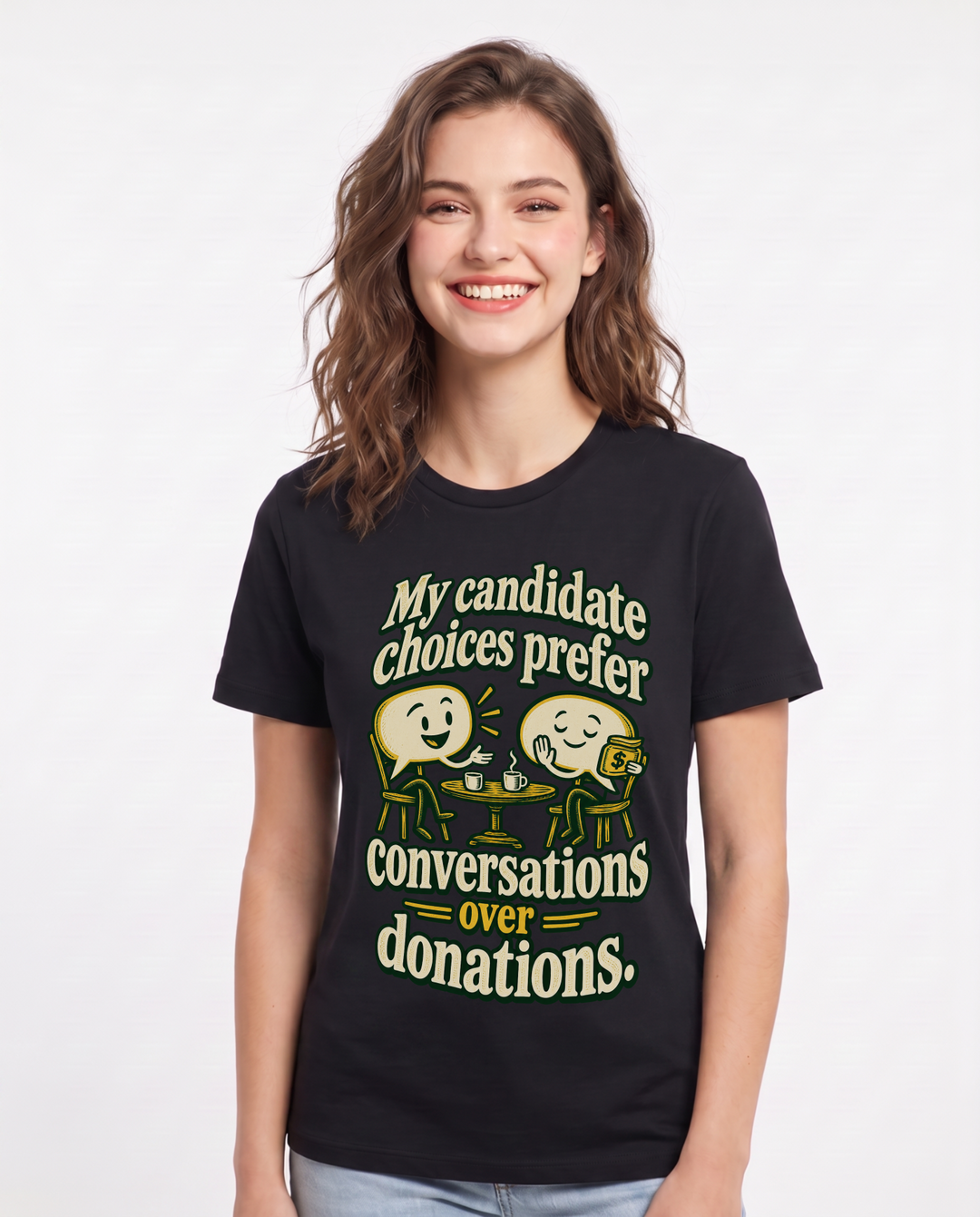 Political Statement Black T-Shirt for Women – Everyday Expression Graphic Tee product image 3