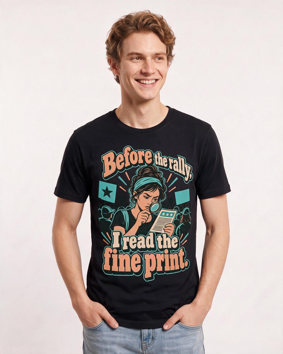 Political Statement Black T-Shirt for Men – Everyday Expression Graphic Tee product image 1