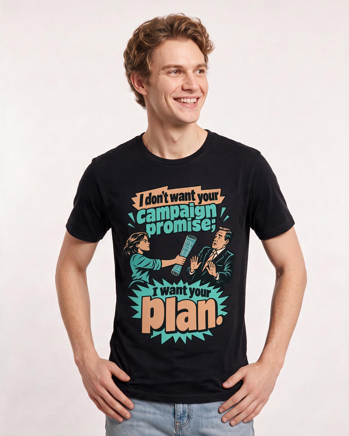Political Statement Black T-Shirt for Men – Everyday Expression Graphic Tee product image 1