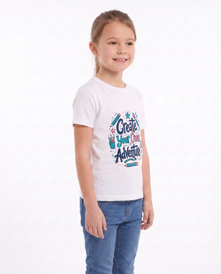 Create Your Own Adventure White T-Shirt mockup 2