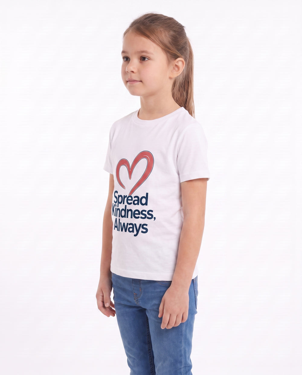 Spread Kindness, Always White T-Shirt mockup 2