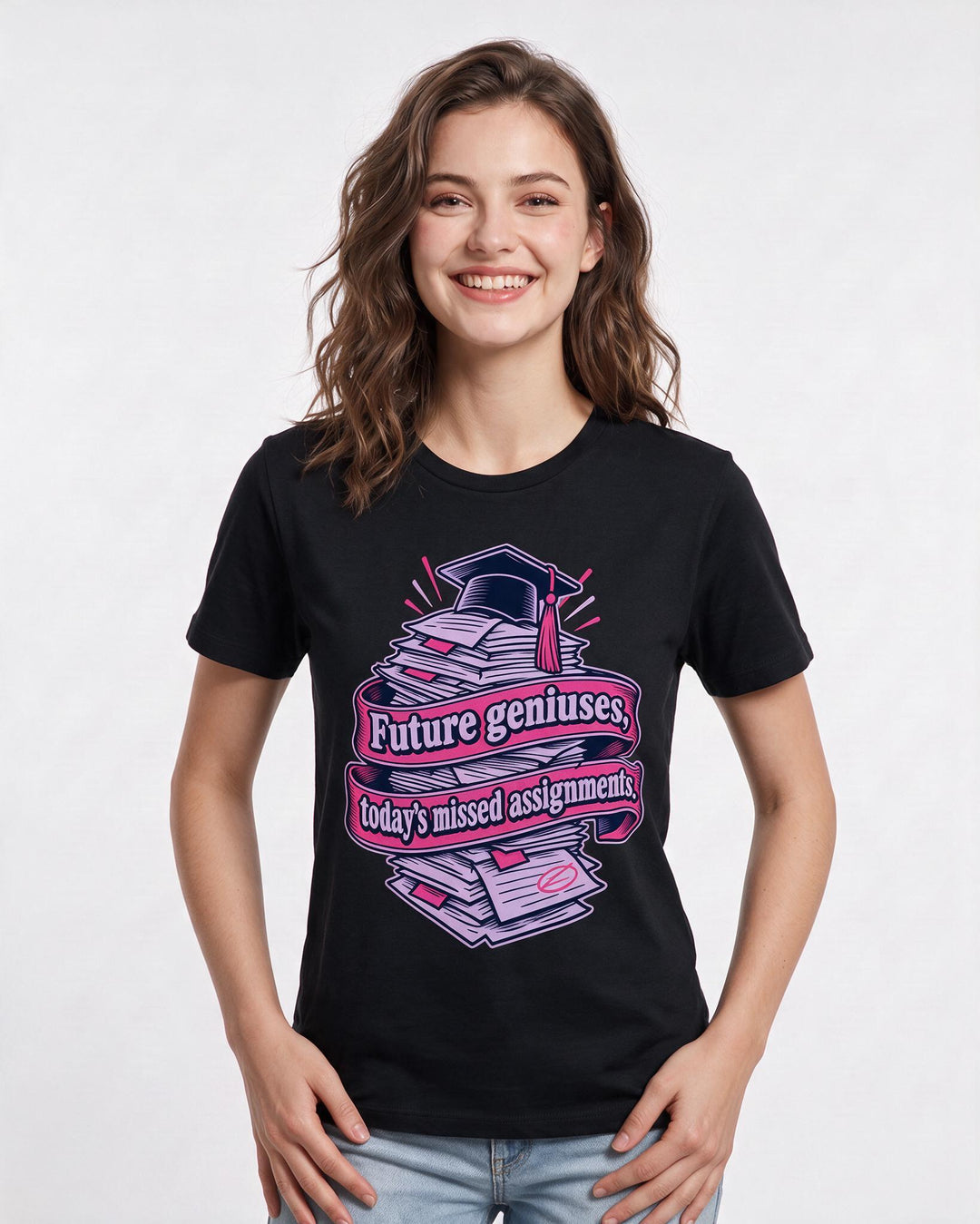 Teacher Black T-Shirt for Women – Everyday Expression Graphic Tee product image 1