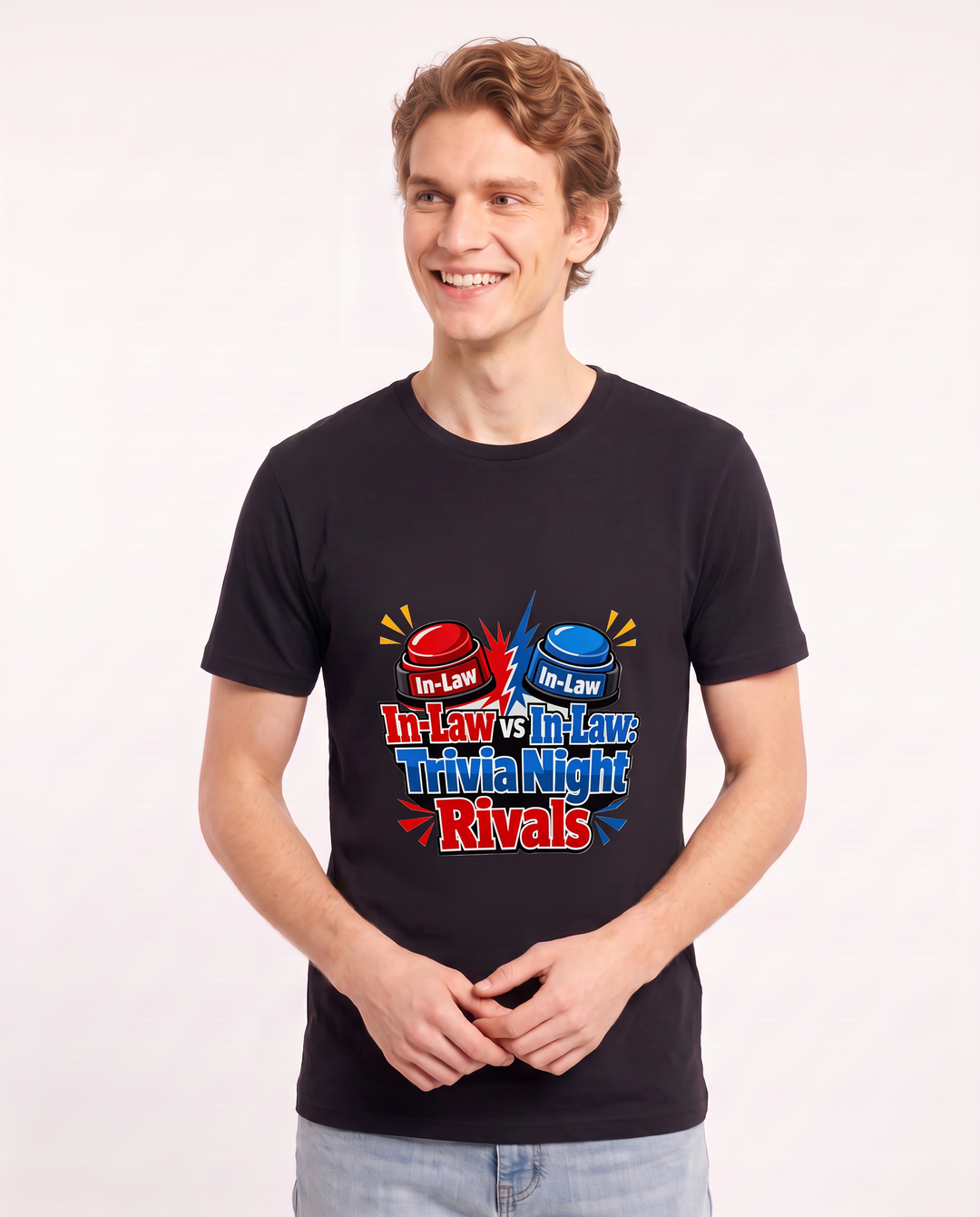 In-Law vs In-Law: Trivia Night Rivals Men's Black T-Shirt product image 1