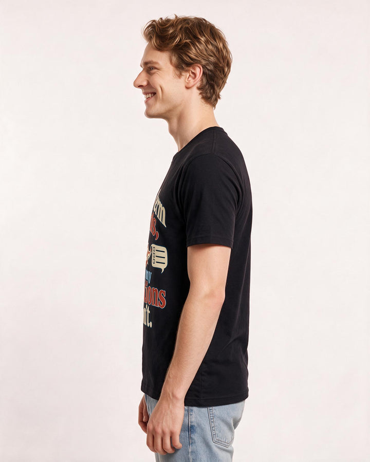 Political Statement Black T-Shirt for Men – Everyday Expression Graphic Tee product image 2