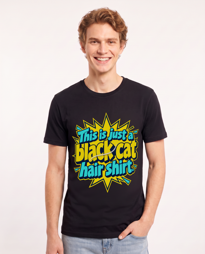 Cat Lover Black T-Shirt for Men – Everyday Expression Graphic Tee product image 3