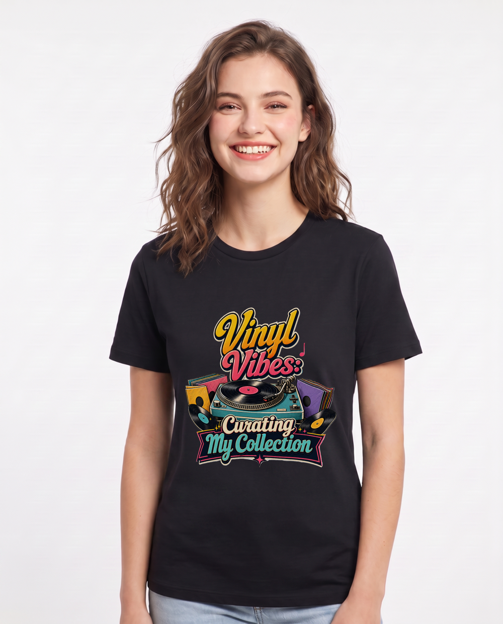 Vinyl Vibes: Curating My Collection Women's Black T-Shirt product image 2