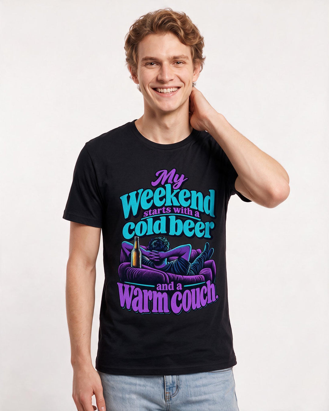 Beer Black T-Shirt for Men – Everyday Expression Graphic Tee product image 1