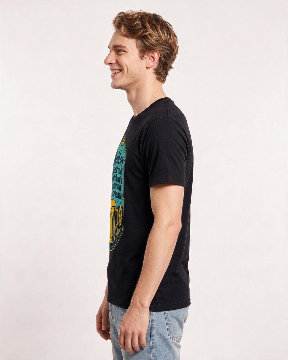 Funny Beer Men's Black T-Shirt - Hold my beer and watch this common product image 2