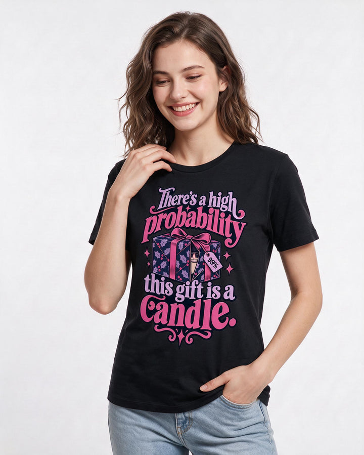 Christmas Black T-Shirt for Women – Holiday Theme Graphic Tee product image 1
