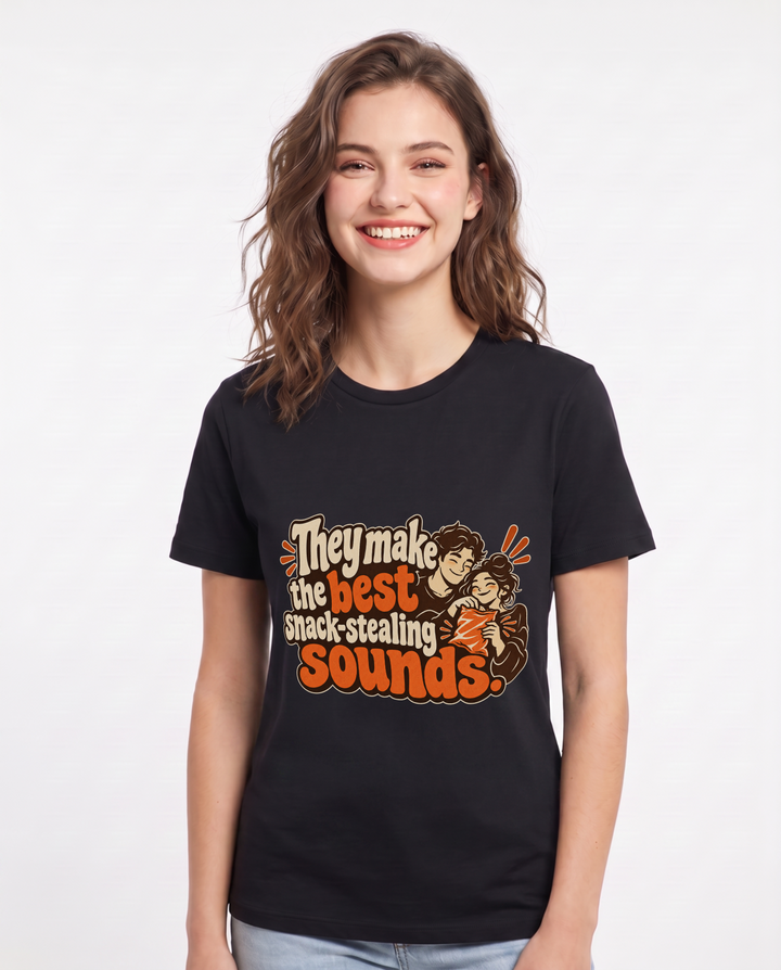 Couples Black T-Shirt for Women – Everyday Expression Graphic Tee product image 3