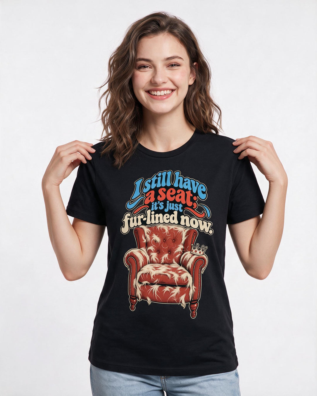 Cat Lover Black T-Shirt for Women – Everyday Expression Graphic Tee product image 1