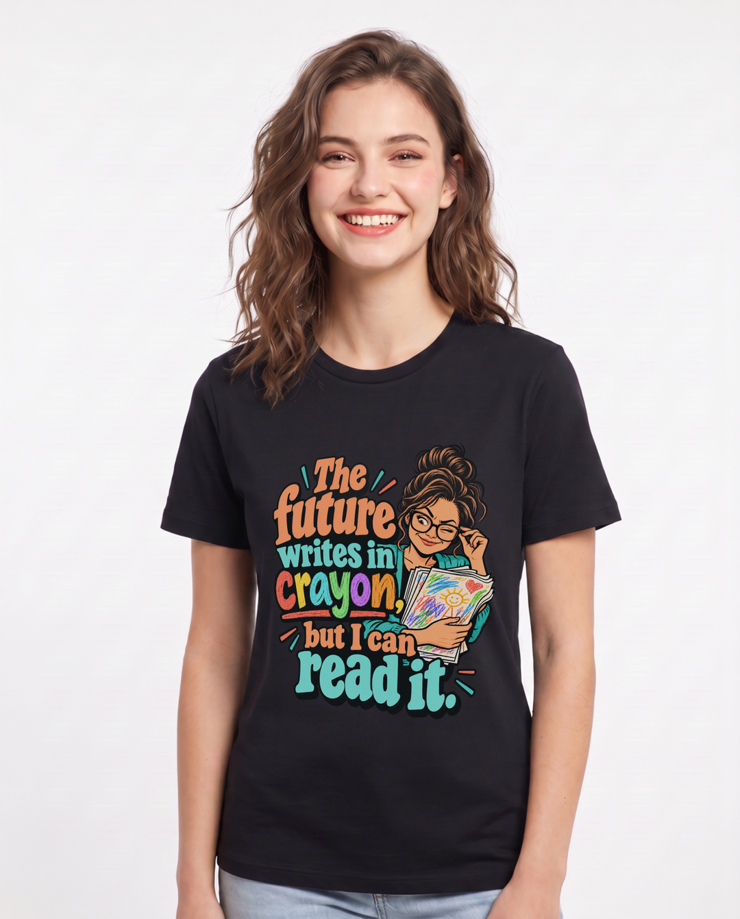 Teacher Black T-Shirt for Women – Everyday Expression Graphic Tee product image 3