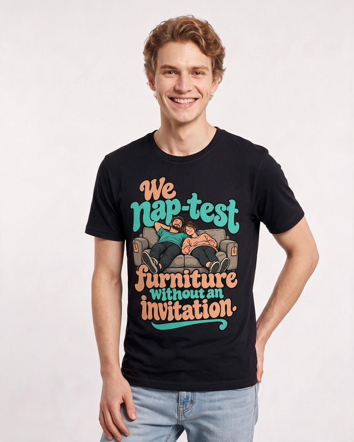 Couples Black T-Shirt for Men – Everyday Expression Graphic Tee product image 1