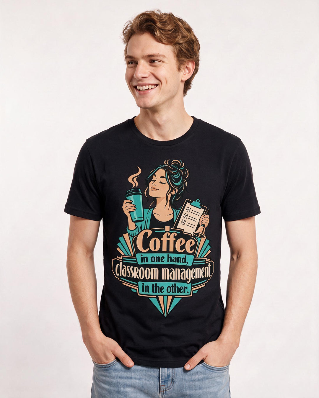 Teacher Black T-Shirt for Men – Everyday Expression Graphic Tee product image 1