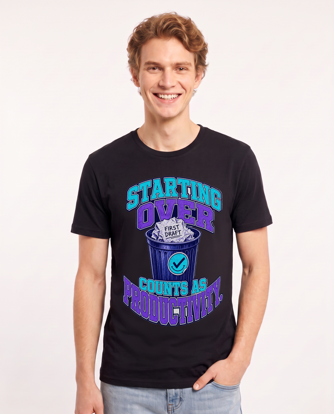 Meme Black T-Shirt for Men – Everyday Expression Graphic Tee product image 3
