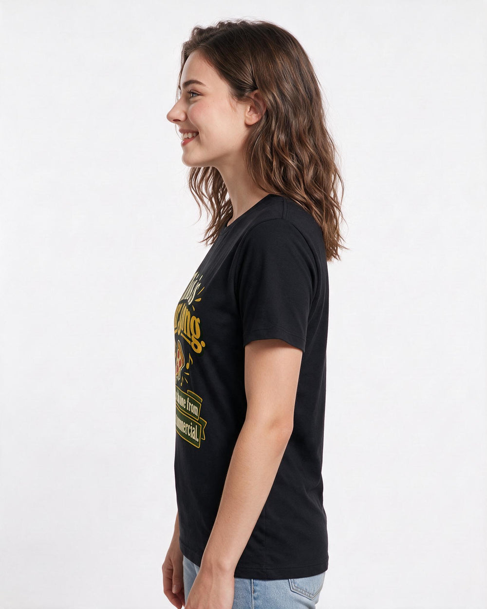 Couples Black T-Shirt for Women – Everyday Expression Graphic Tee product image 2