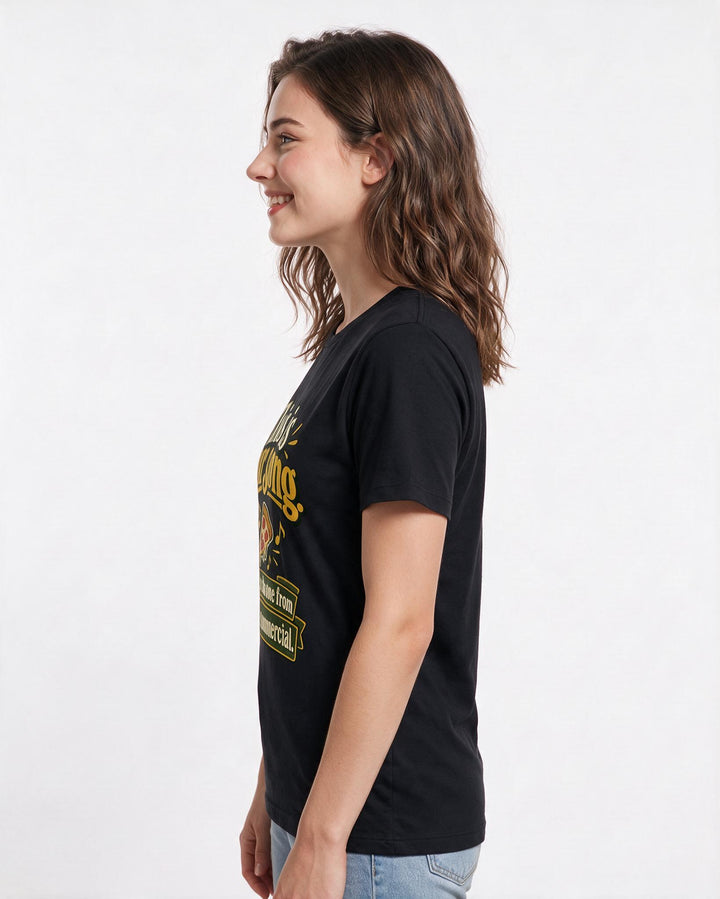Couples Black T-Shirt for Women – Everyday Expression Graphic Tee product image 2