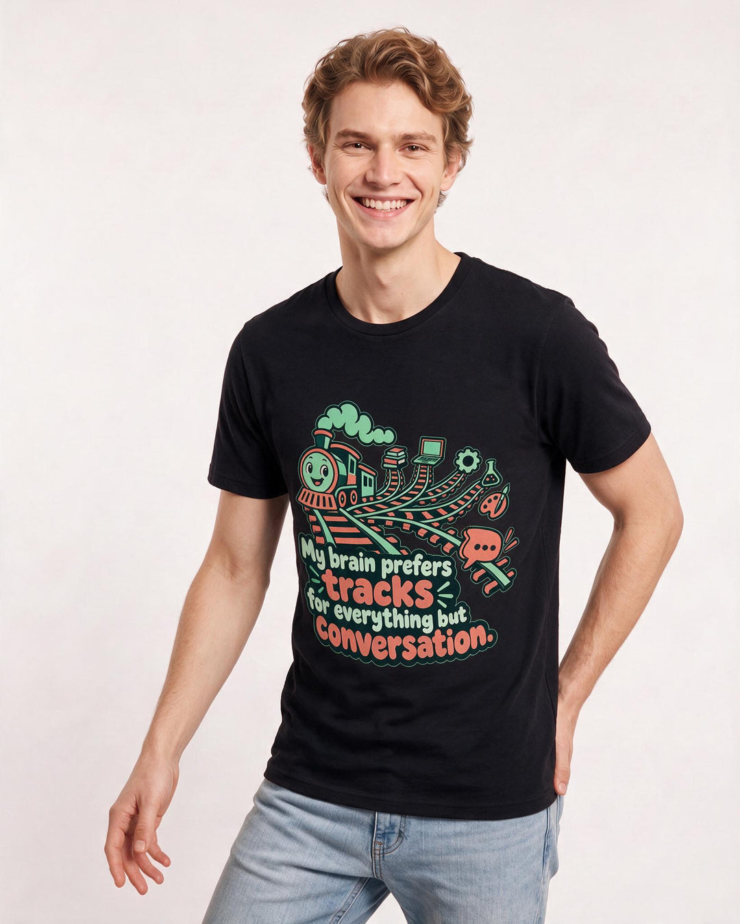 Neurodiversity Black T-Shirt for Men – Everyday Expression Graphic Tee product image 1