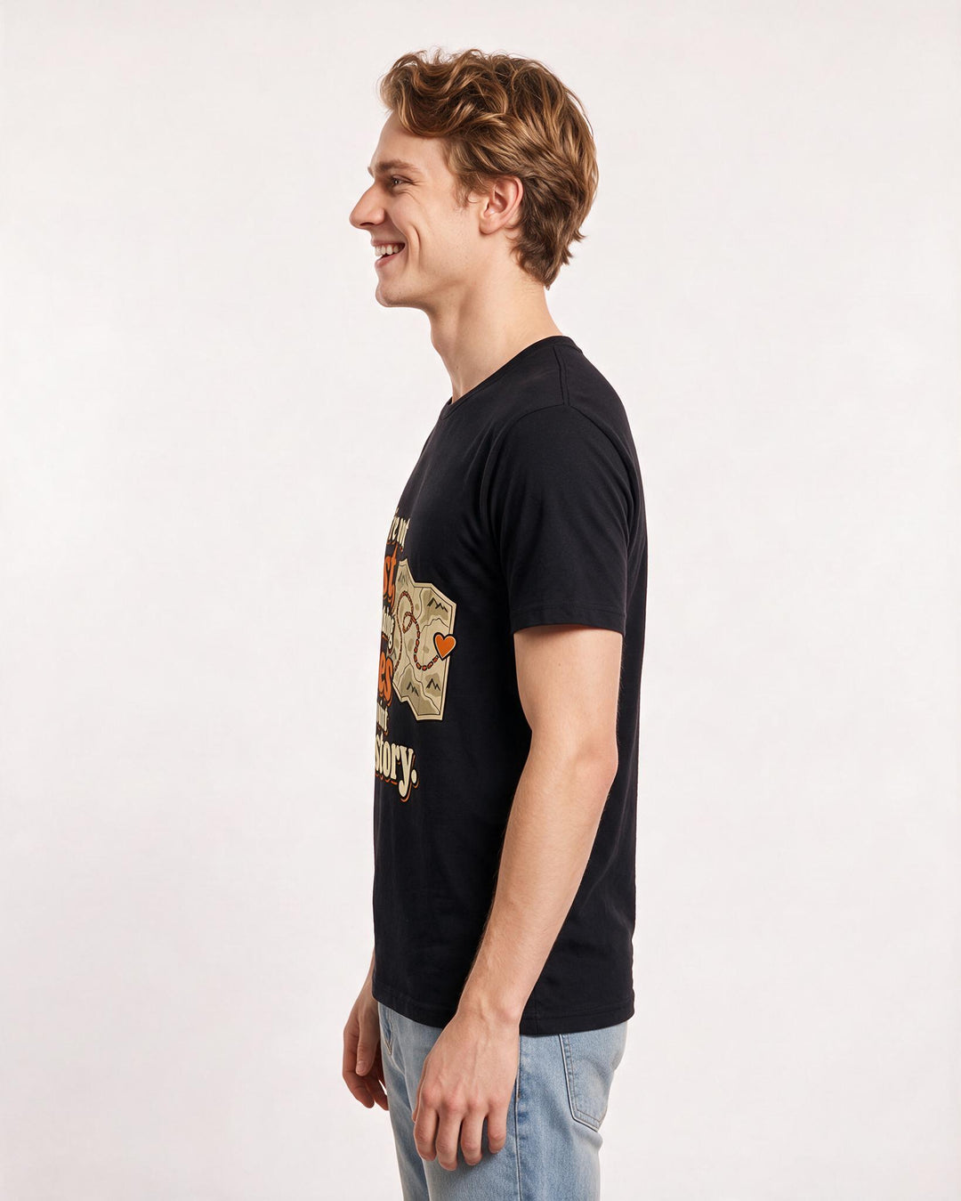Couples Black T-Shirt for Men – Everyday Expression Graphic Tee product image 2