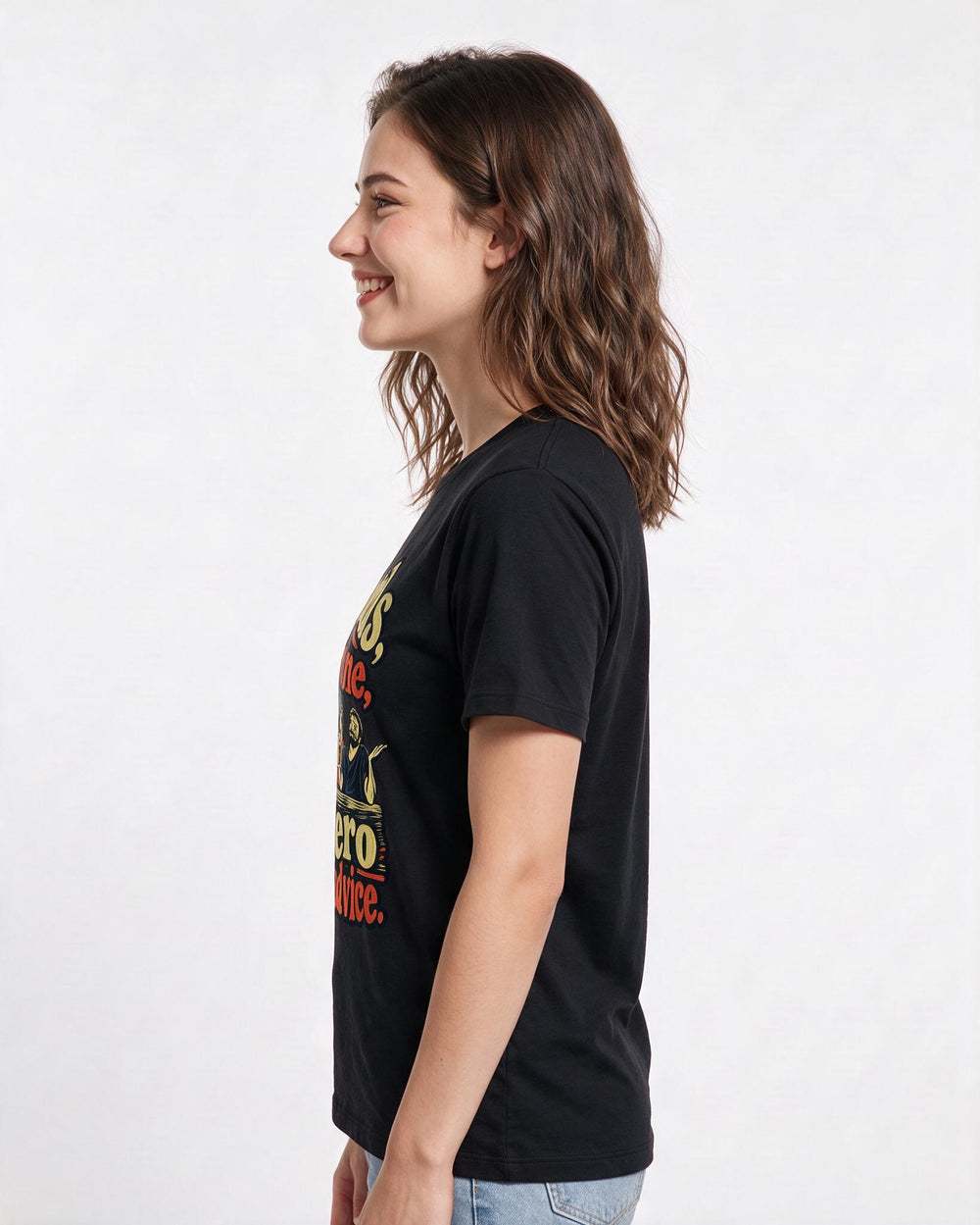 Beer Black T-Shirt for Women – Everyday Expression Graphic Tee product image 2