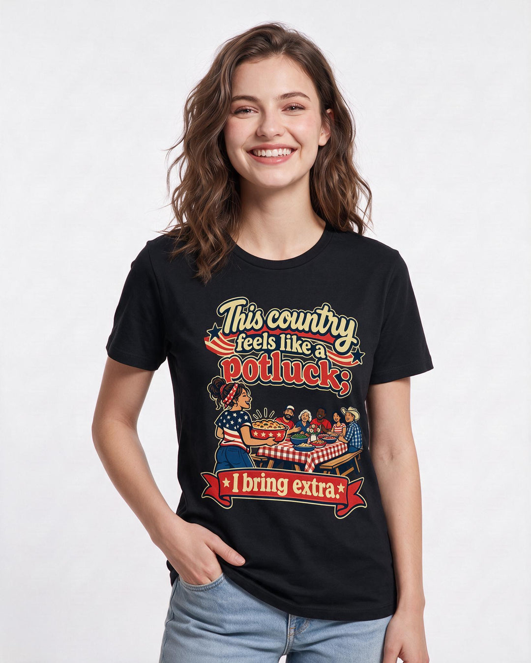 Patriotic Black T-Shirt for Women – Everyday Expression Graphic Tee product image 1