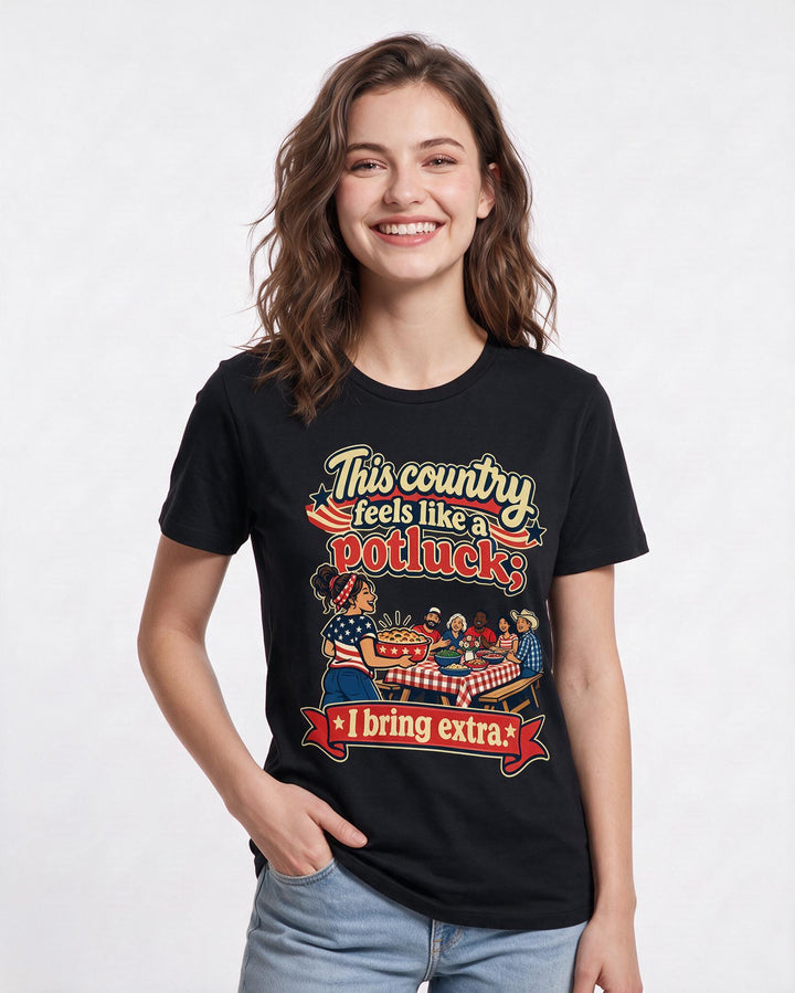 Patriotic Black T-Shirt for Women – Everyday Expression Graphic Tee product image 1