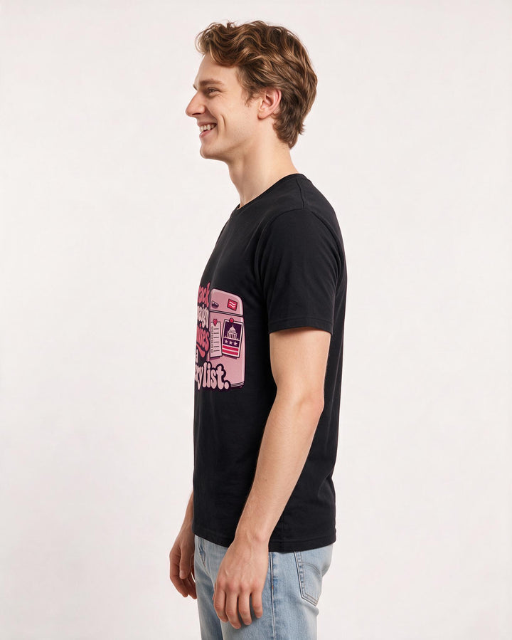 Political Statement Black T-Shirt for Men – Everyday Expression Graphic Tee product image 2
