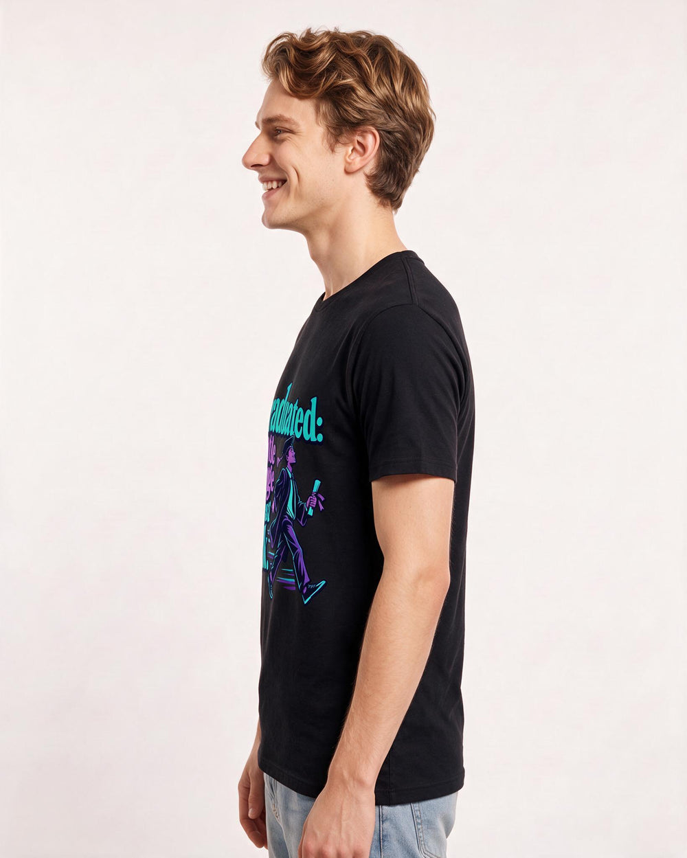 Graduation Black T-Shirt for Men – Everyday Expression Graphic Tee product image 2