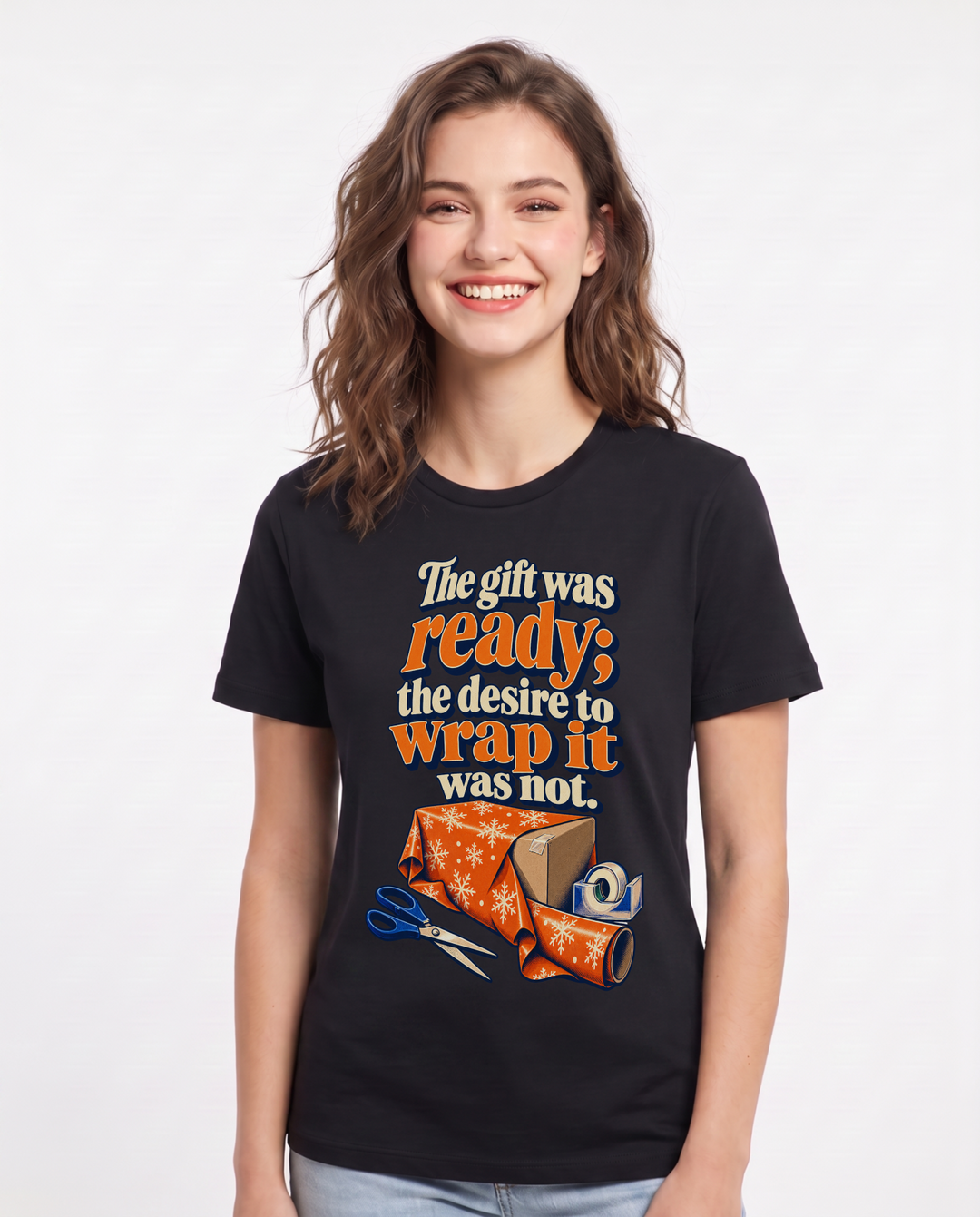 Christmas Black T-Shirt for Women – Holiday Theme Graphic Tee product image 3