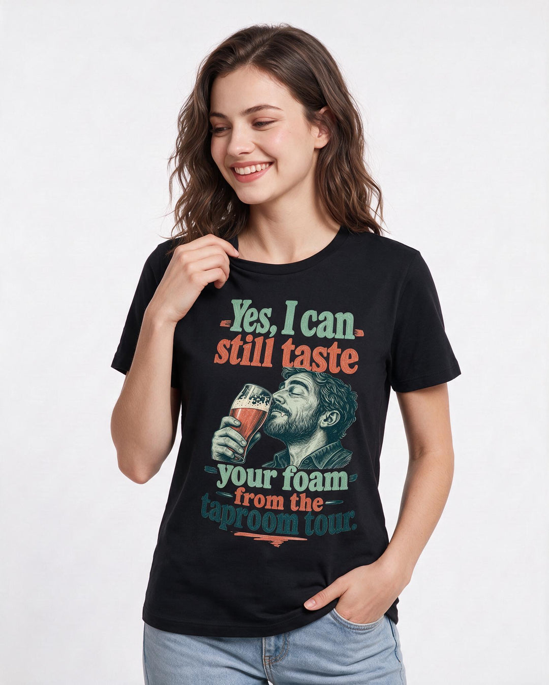 Beer Black T-Shirt for Women – Everyday Expression Graphic Tee product image 3