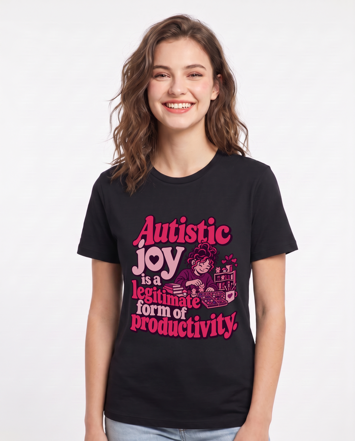 Neurodiversity Black T-Shirt for Women – Everyday Expression Graphic Tee product image 3