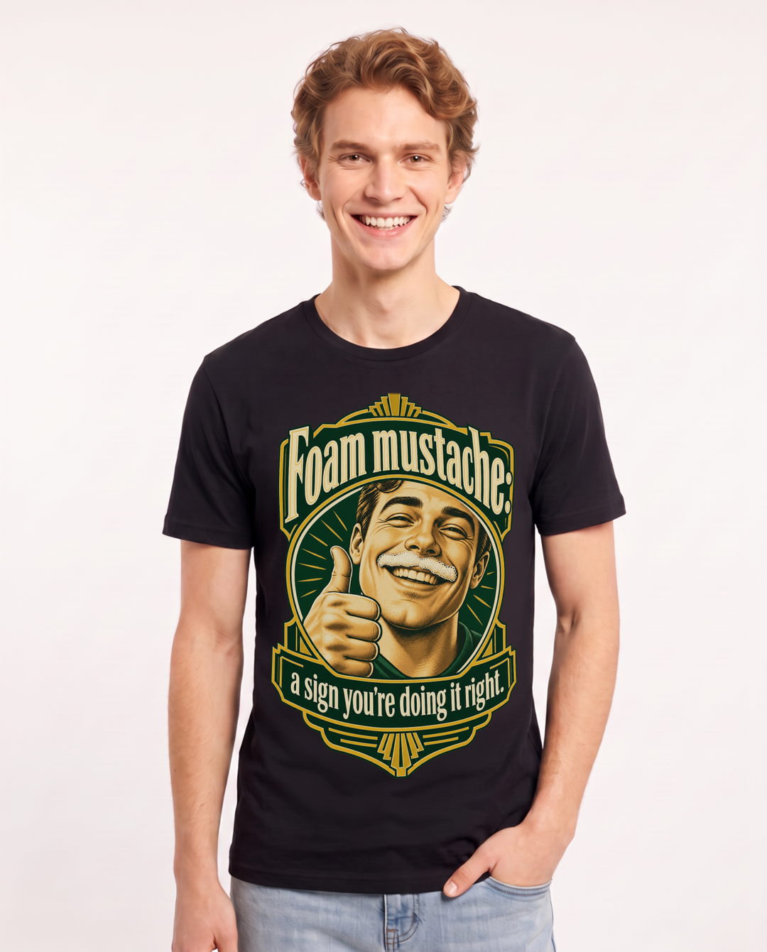 Beer Black T-Shirt for Men – Everyday Expression Graphic Tee product image 3