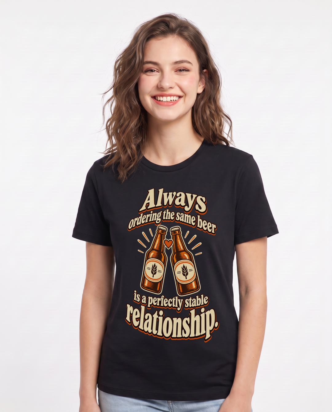 Beer Black T-Shirt for Women – Everyday Expression Graphic Tee product image 3