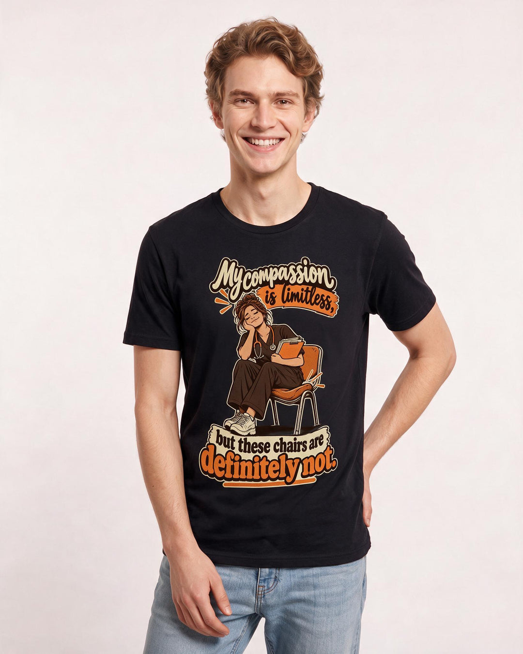 Nurse Black T-Shirt for Men – Nursing Life Graphic Tee product image 1