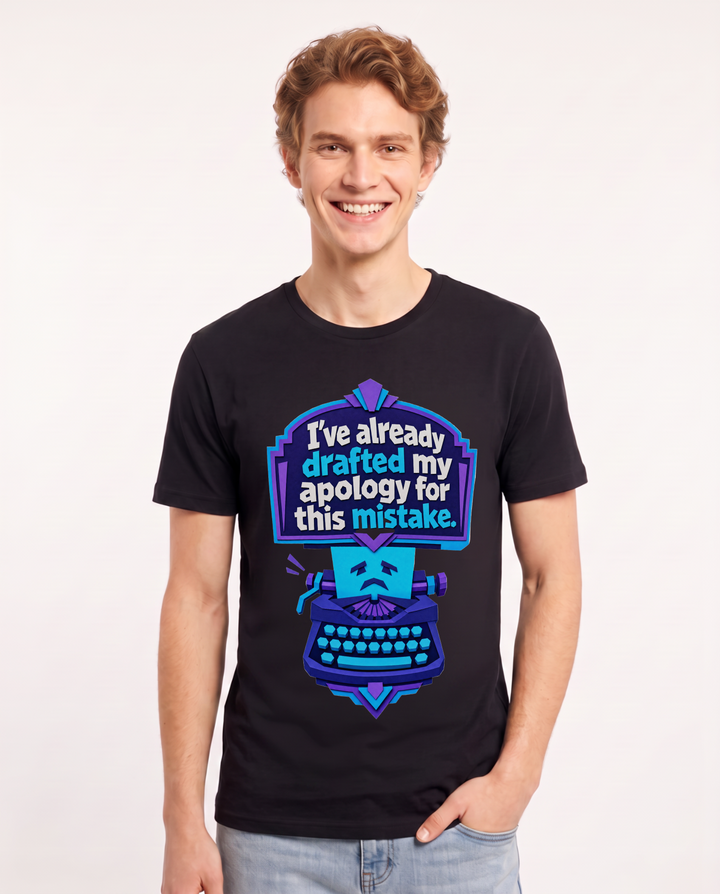 Graphic Men's Black T-Shirt - I've already drafted my apology for this product image 1
