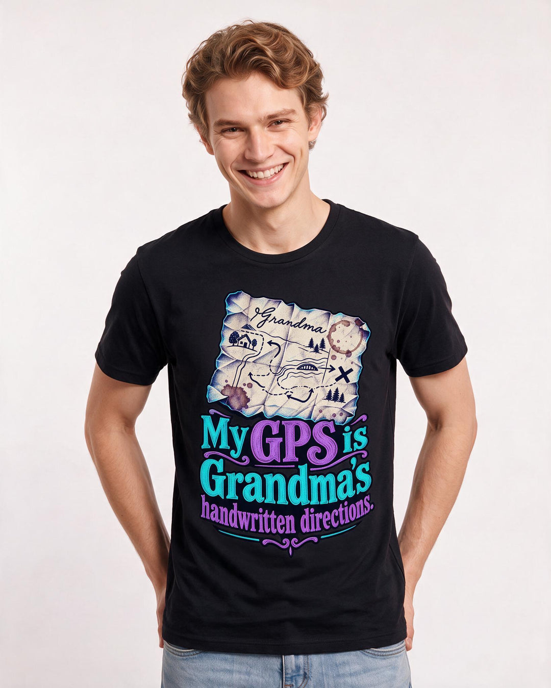 Grandparent Black T-Shirt for Men – Everyday Expression Graphic Tee product image 1