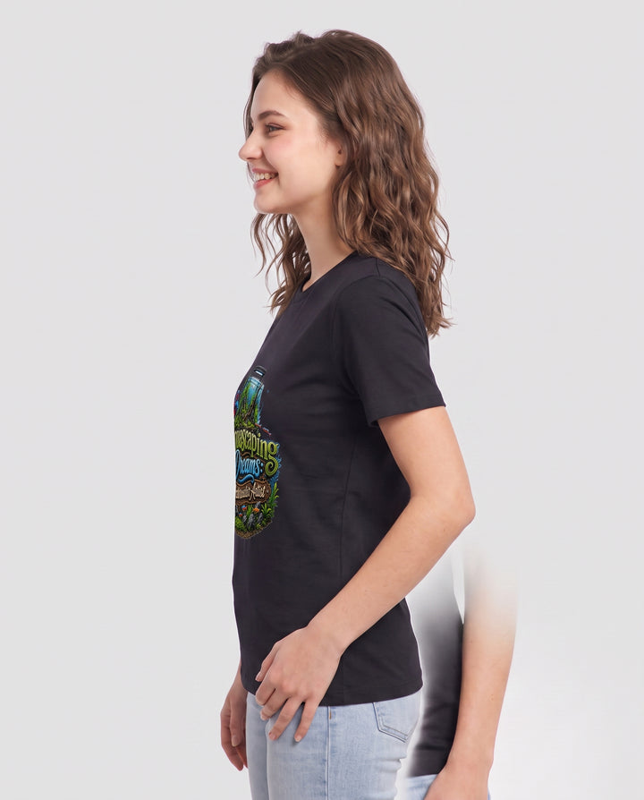 Aquascaping Dreams: Underwater Artist Women's Black T-Shirt product image 3