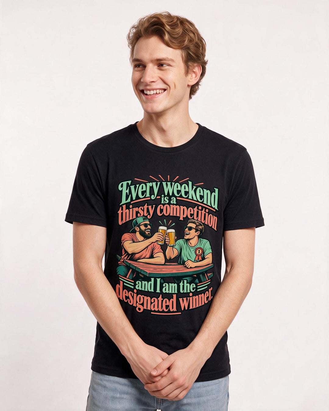 Beer Black T-Shirt for Men – Everyday Expression Graphic Tee product image 1