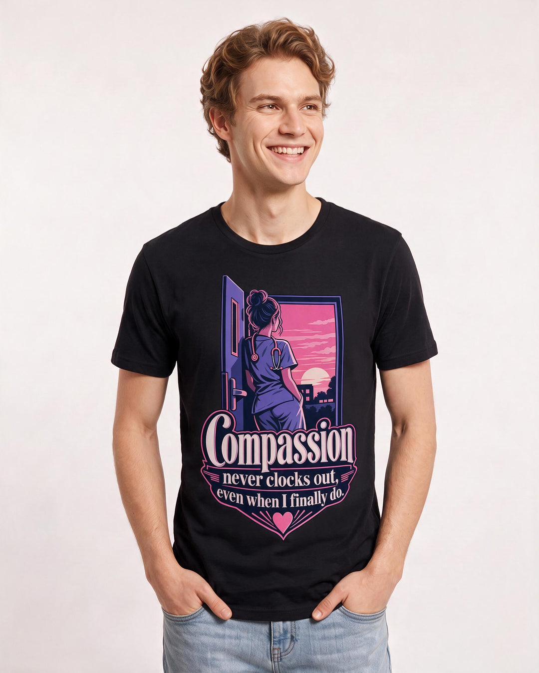 Nurse Black T-Shirt for Men – Nursing Life Graphic Tee product image 1